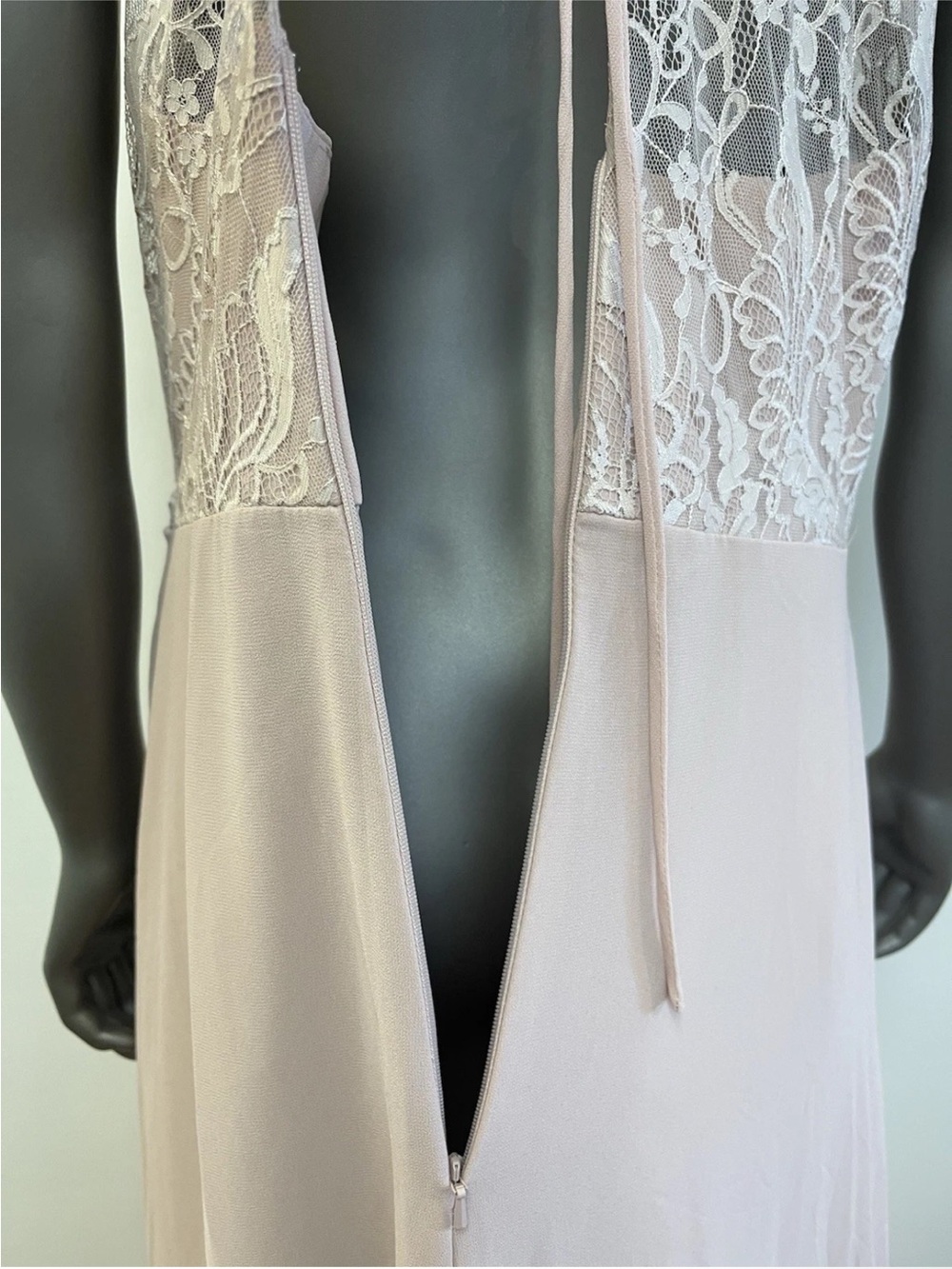 Hailey Paige Dress Women’s 16 5861-M Dusty Rose Lace Chiffon Long Full Long Prom - Picture 8 of 16